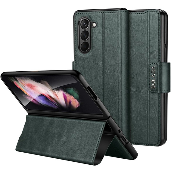 Etui z klapką do Samsung Galaxy Z Fold5 5G, Wallet, zielone