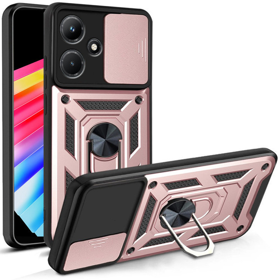 Etui pancerne do Infinix Hot 30i, CamShield Slide, różowe rose gold
