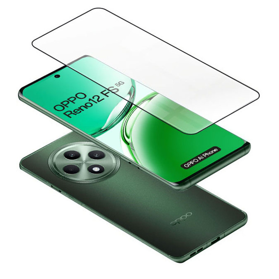 Szkło Hartowane 3D do Oppo Reno 12FS / 12F, czarna ramka