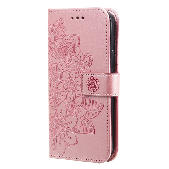 Etui portfelowe z motywem kwiatowym do Honor 400 Lite – Różowe