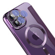 Etui z klapką do iPhone 12 Pro Max, RFID Wallet MagSafe z ochroną aparatu, fioletowe