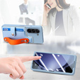 Etui skórzane do Samsung Galaxy Z Fold6 5G, z podstawką i szkłem, niebieskie