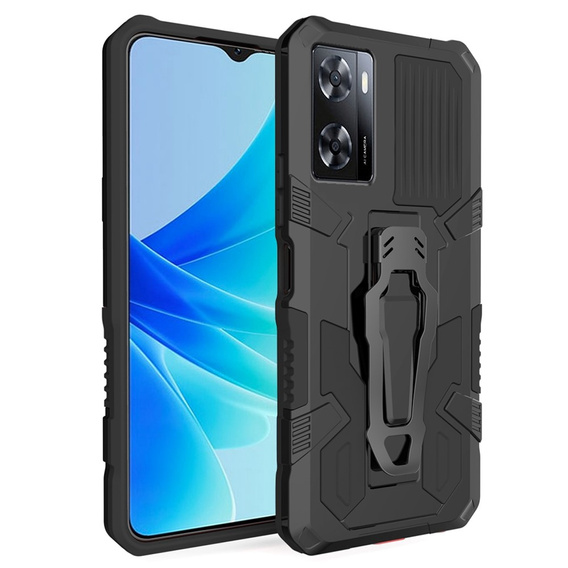 Etui pancerne do Oppo A57s, Hybrid KickStand, Czarne