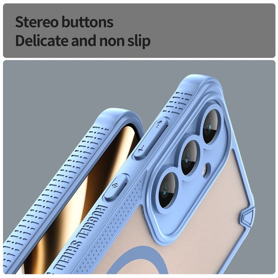 Etui Matt Case do Samsung Galaxy S25 FE, do MagSafe, wzmocnione, matowe niebieskie