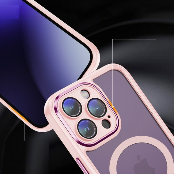 Etui do iPhone 15 Pro Max, ERBORD Impact Guard, do MagSafe, różowe