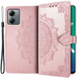 Etui z klapką do Motorola Moto G14, Mandala, różowe rose gold