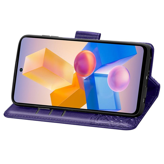 Etui z klapką do Infinix Hot 40i, Butterfly, fioletowe
