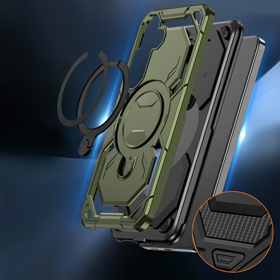 Etui magnetyczne do Samsung Galaxy A57 5G z podstawką, zielone