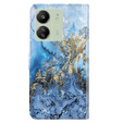 Etui z klapką do Xiaomi Redmi 13C / Poco C65, Wallet, Marble niebieskie