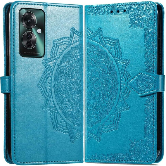 Etui z klapką do Oppo Reno 11F 5G, Mandala, niebieskie