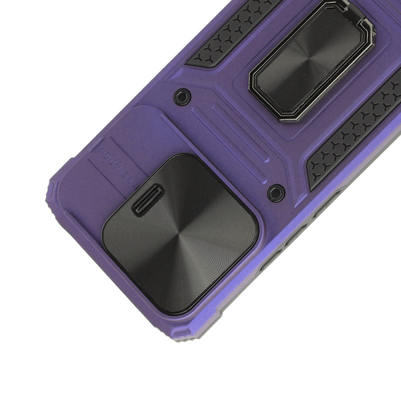 Etui pancerne do Xiaomi Redmi Note 13 Pro 5G, CamShield Slide, fioletowe + Szkło Hartowane 9H