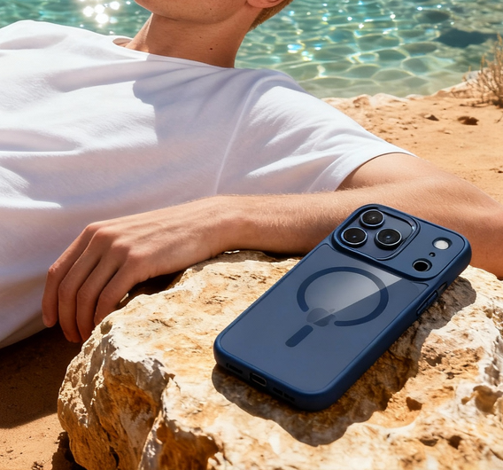 Etui ochronne do iPhone 17 Pro Max, do MagSafe, niebieskie