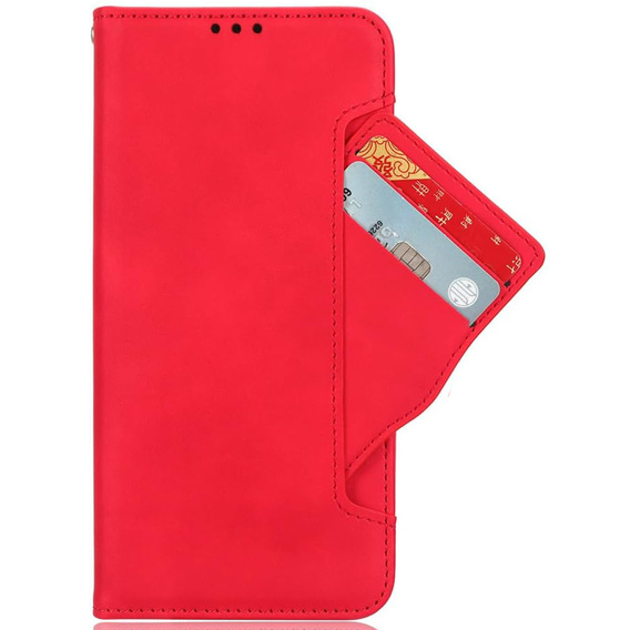 Etui z klapką do Motorola Edge 60 Pro – Card Slot Wallet, czerwone