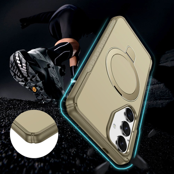 Etui do Samsung Galaxy S25/S24 z magnetyczną podstawką – khaki