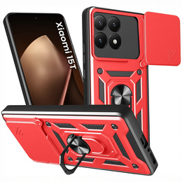 Etui pancerne do Xiaomi 15T, CamShield Slide, czerwone