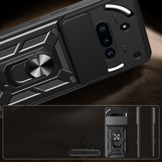 Etui pancerne do Nothing Phone 3a, CamShield Slide, czarne