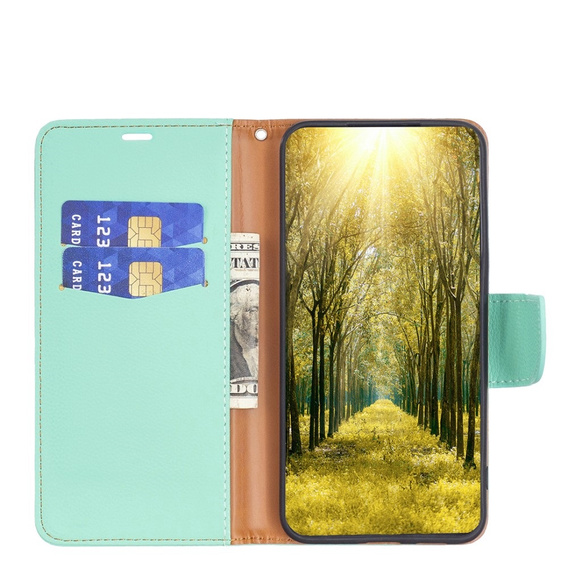 Etui z klapką do Xiaomi Redmi Note 13 Pro 5G, Wallet Litchi Leather, zielone