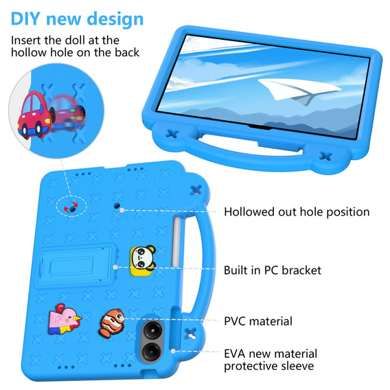 Etui do Xiaomi Redmi Pad 2 Pro, Cute Patterns, z podstawką, niebieskie