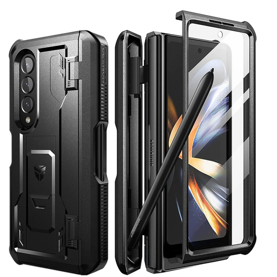 Etui pancerne do Samsung Galaxy Z Fold 4 5G, Dexnor Full Body S-Pen Slot, czarne