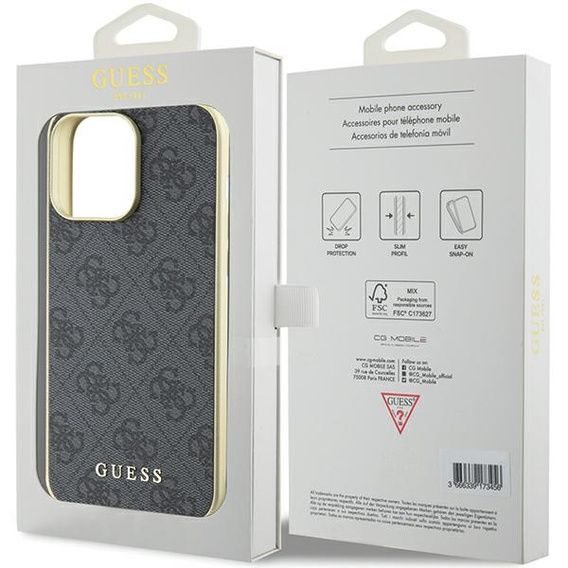 Etui GUESS do iPhone 15 Pro, 4G Charms Collection, szare