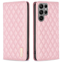 Etui z klapką do Samsung Galaxy S25 Ultra, Wallet, BINFEN COLOR, różowe