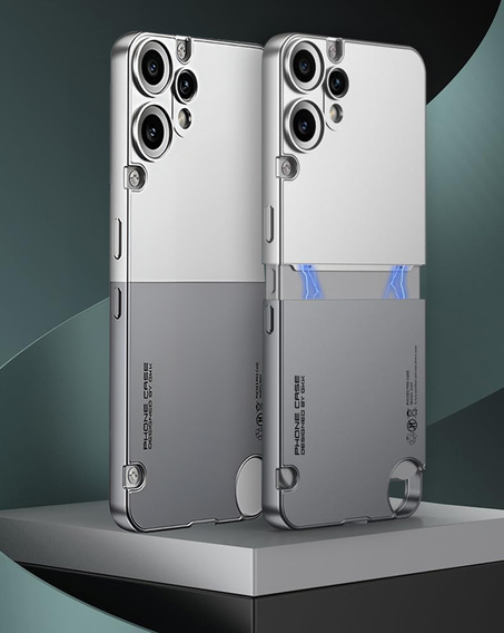 Etui do CMF Nothing Phone 2 Pro – kontrastowa obudowa z pełną ochroną - srebrne / szare
