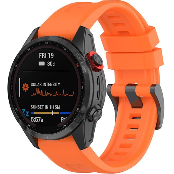 Pasek Silikonowy QuickFit 20mm do Garmin Fenix 5S/6S/7S/ 8 43mm, Pomarańczowy