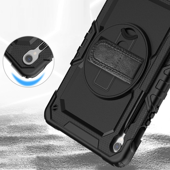 Etui pancerne do Samsung Galaxy Tab S10 Lite / S10 FE / S9 FE, ochronne 360 z miejscem na rysik, czarne