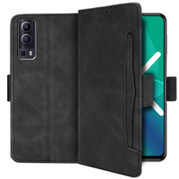 Etui z klapką do Vivo Y52 5G / Y72 5G, Card Slot, czarne