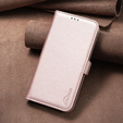 Etui z klapką do Samsung Galaxy A15, BINFEN Wallet, różowe rose gold + szkło 9H