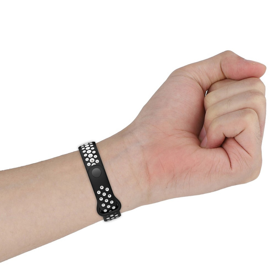Pasek Silikonowy do Xiaomi Redmi Smart Band 2 / Xiaomi Smart Mi Band 8 Active, Czarny / Biały