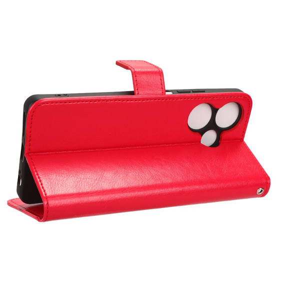 Etui z klapką do Infinix Hot 30, Crazy Horse Wallet, czerwone