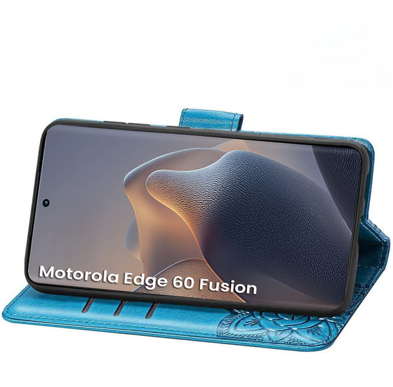 Etui z klapką do Motorola Edge 60 Fusion, Butterfly, niebieskie