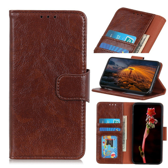 Skórzane Etui Wallet do Xiaomi Redmi 8 - Brown