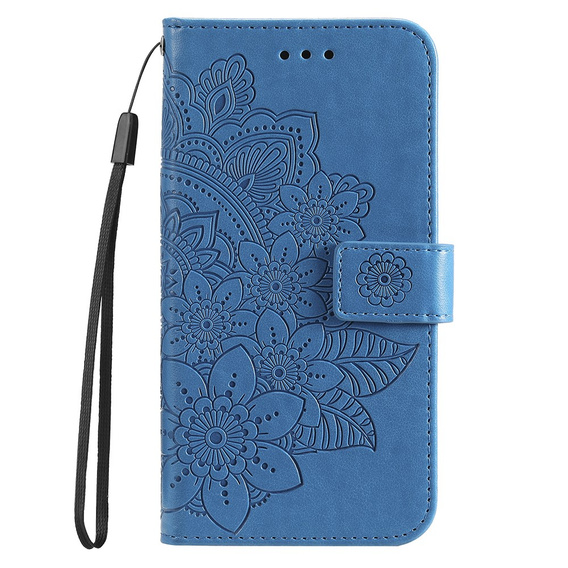 Etui z klapką do Xiaomi Redmi Note 12 4G, Mandala Flower, niebieskie