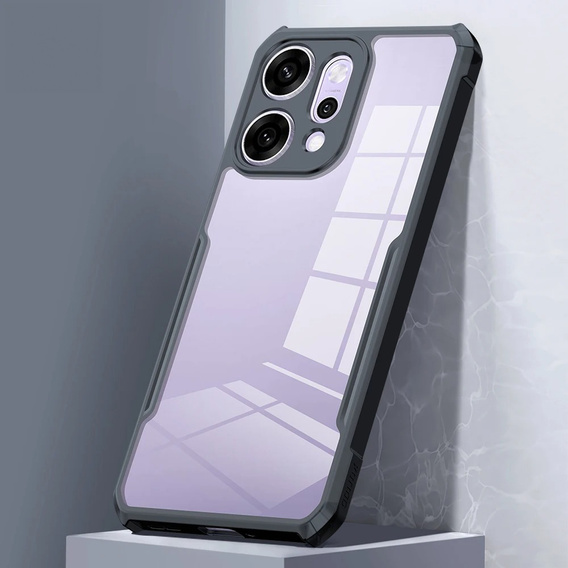 Etui do Oppo Reno 14, AntiDrop Hybrid, przezroczyste z czarną ramką