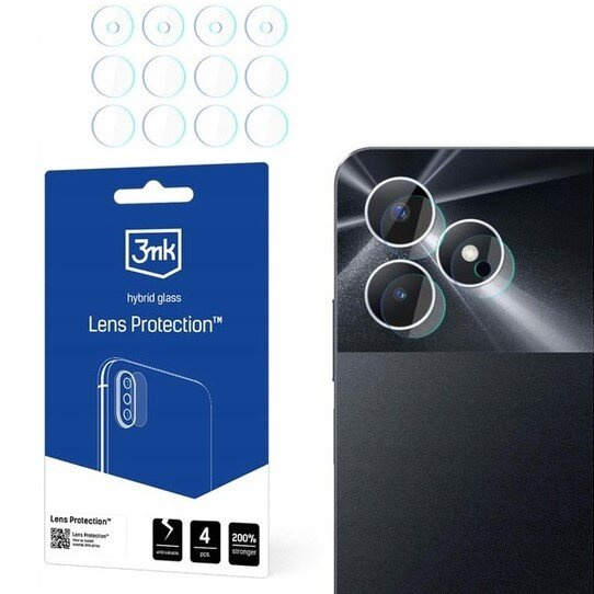 Szkło Hybrydowe 3MK na Aparat do Realme Note 50, Lens Protect, przezroczyste (4 sztuki)