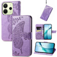 Etui z klapką do Xiaomi Redmi Note 14 4G, Butterfly, fioletowe