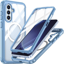 Etui do Samsung Galaxy A36 5G / Samsung Galaxy A56 5G, Shockproof, ze szkłem, do MagSafe, niebieskie