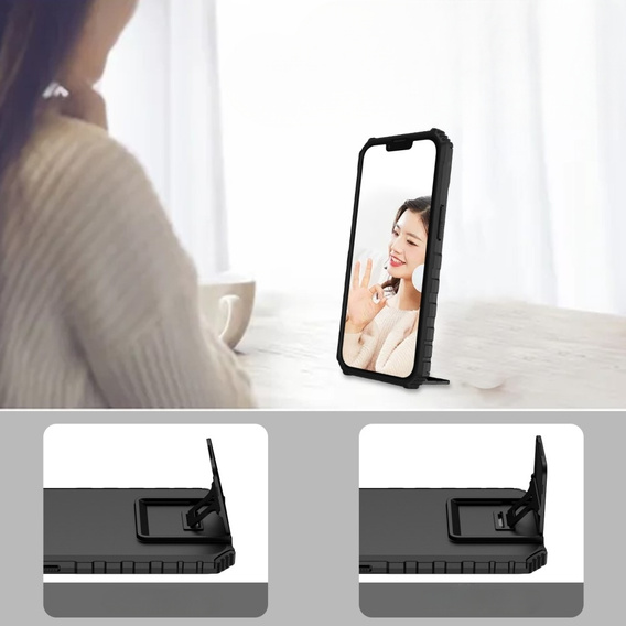 Etui pancerne do Infinix Hot 11s, Obudowa Camshield Case z podstawką, Czarne