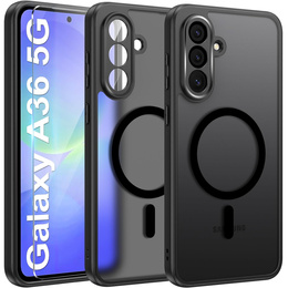 Etui do Samsung Galaxy A36 5G, do MagSafe, ERBORD Matt Case, czarny + Szkło na ekran