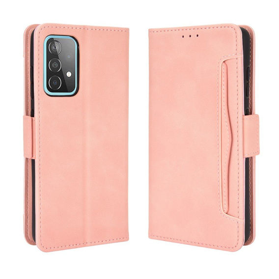 Etui z klapką do Samsung Galaxy A72 5G, Card Slot, różowe