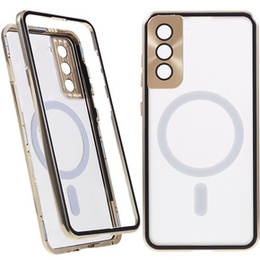 Etui Magnetic Dual Glass MagSafe do Samsung Galaxy S21, złote