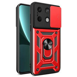 Etui pancerne do Xiaomi Redmi Note 13 5G, CamShield Slide, czerwone