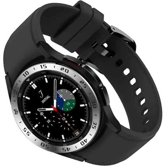 Nakładka Bezel Ring do Galaxy Watch 4 Classic 46mm, Silver/Black