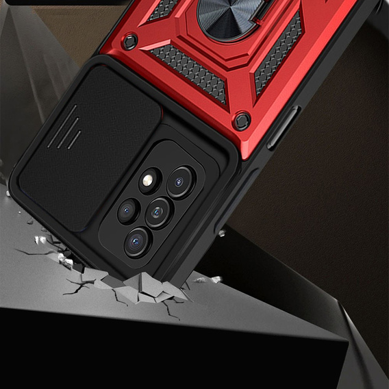 Zestaw Etui NOX Camera Slide do Samsung Galaxy A13 4G - Red + Szkło