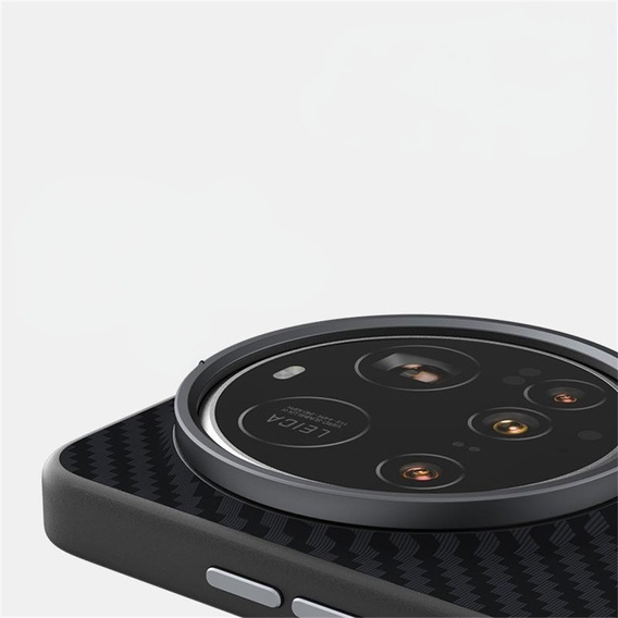 Etui ABEEL do Xiaomi 15 Ultra, Carbon Fiber, do MagSafe, czarne