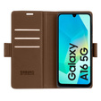 Etui do Samsung Galaxy A16 / A16 5G, ERBORD Glossy Litchi, portfel z klapką, brązowe