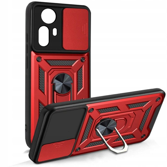 Etui pancerne do Xiaomi Redmi Note 12S 4G, CamShield Slide, czerwone