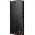 Etui z klapką CASEME do Samsung Galaxy A53 5G, Waxy Textured, czarne / brązowe